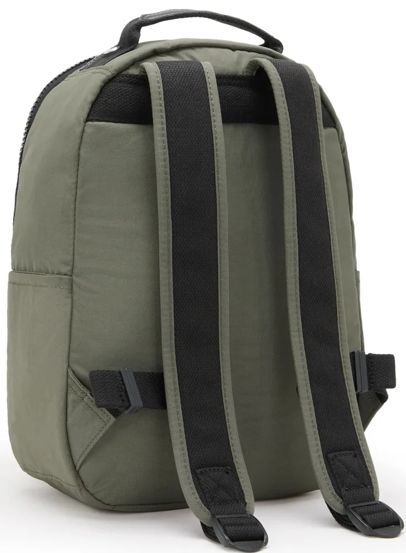 كيبلينغ حقيبة ظهر صغيرة سيول مع حماية للابتوب أخضر طحلبي